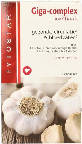 Fytostar Giga complex knoflook - Supplement - Ondersteund gezonde bloedsomloop en aders - 80 capsules