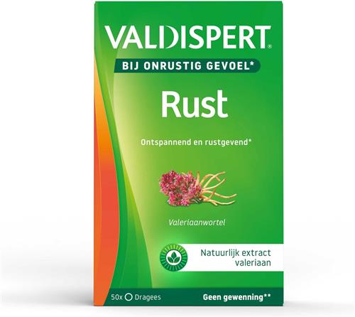 Valdispert Rust - Natuurlijk voedingssupplement met Valeriaanwortelextract voor rust & ontspanning - 50 tabletten