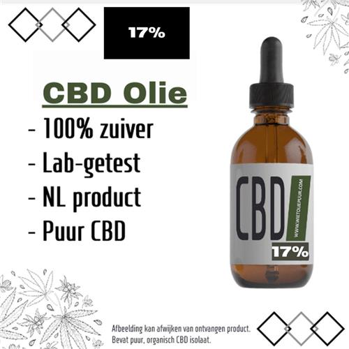 Olie voor dagelijks gebruik - CBD variant - WietOliePuur- 17% - 10ml.