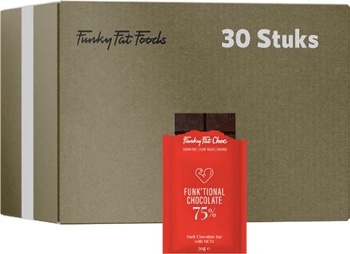 Funky Fat Choc | Bio Chocolade Tablet | Dark | 30 Stuks | 30 x 50g