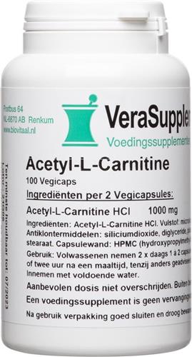 VeraSupplements Acetyl L Carnitine Capsules 100VCP