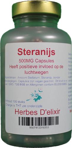 Herbes D'elixir Steranijs Capsules – Voedingssupplementen – 100 Stuks - Natuurlijke kruidenextracten