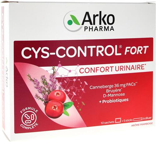 Arkopharma Cys-Control Fort 10 Zakjes + 5 Staafjes om te Verdunnen