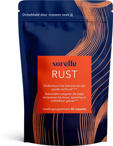 Sorelle Rust, voor een goede nachtrust en helpt ontspannen bij stress en spanning. Voedingssupplement op basis van kruiden en paddestoelen.