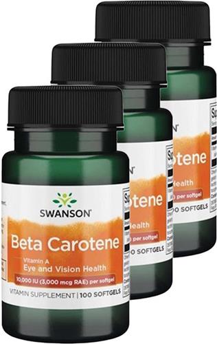Swanson | Beta Caroteen 3000mcg | 100 Softgels | 3 stuks | 3 x 100 Softgels