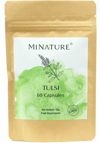 Tulsi Capsules 60 stuks - 450mg Poeder van Ocimum Sanctum Bladeren per Vega Capsule - 100% Plantaardig
