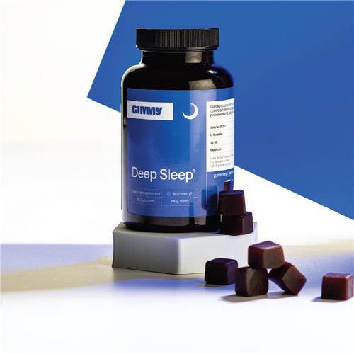 GIMMY Deep sleep - Slaap supplementen - Premium vitamine gummies voor betere slaap - geen capsule, poeder of tablet - Melatonine, L-Theanine, Valeriaan, Vitamine B6, Kamille - Vegan, Suikervrij & natuurlijk - ontwikkeld door apothekers - 60 gummies