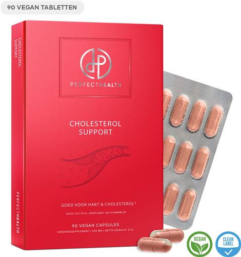 Perfect Health - Rode Gist Rijst Capsules - Knoflook extract voor Cholesterol - Co-Enzym Q10 - 90 Stuks - Vitamine B1 voor Hart - Vegan