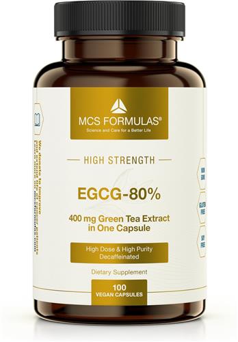 EGCG 80% - GREEN TEA EXTRACT - 400mg - 100 Vegan Capsules - Groen Thee - Decaffeinated