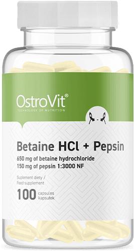 Supplementen - OstroVit Betaine HCl + Pepsine 100 capsules -