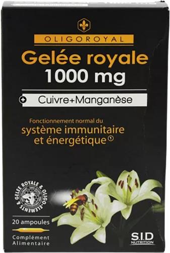 S.I.D Nutrition Oligoroyal Royal Jelly 1000 mg + Koper + Mangaan 20 Ampullen