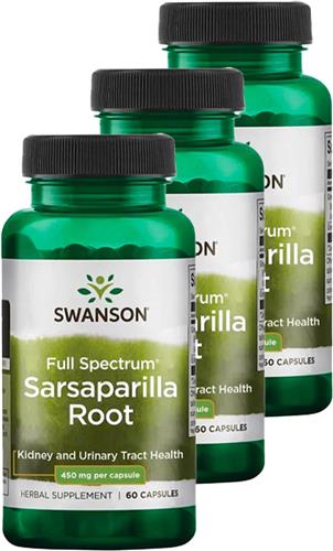 Swanson | Sarsaparilla Root | 60 Capsules | 3 stuks | 3 x 60 Capsules