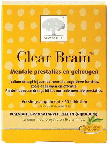 New Nordic Clear Brain – Concentratie – Vegan voedingssupplement met jodium – 60 tabletten