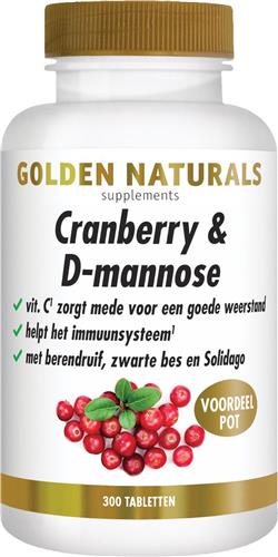Golden Naturals Cranberry & D-mannose (300 veganistische tabletten)