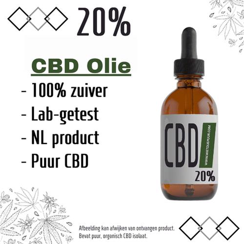 20% - 10ml olie voor dagelijks gebruik - CBD variant - WietOliePuur