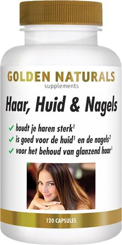 Golden Naturals Haar, Huid & Nagels (120 vegetarische capsules)