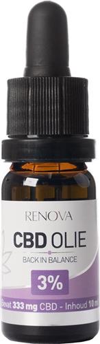 Renova CBD olie 3% 10ml - 333mg CBD - 225 druppels - cannabidiol - cbd oil - wietolie - hennepolie - cannabis olie - 0,0% THC olie