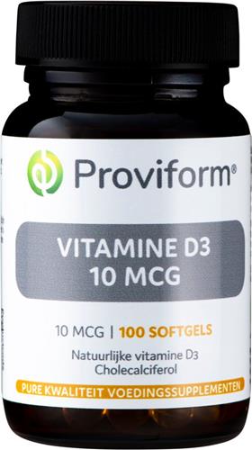 Proviform Vitamine D3 10µ - 100 Softgels  - Vitaminen