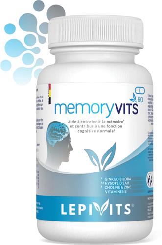 Memoryvits | 60 plantaardige capsules | Synergie van actieve ingrediënten op basis van fytonutriënten | Made in Belgium | LEPIVITS