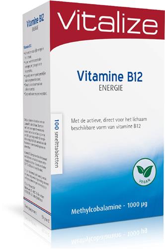 Vitalize B12 Energie 100 tabletten - Draagt bij aan extra energie bij vermoeidheid en moeheid - Is goed voor het concentratievermogen, het geheugen en de leerprestaties