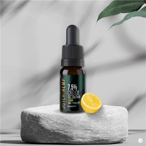 Dutch Hemp CBD-olie 7,5% - 10 ml - Lemon - Full spectrum