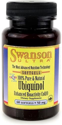 Swanson Health Ultra 100% Pure & Natural Ubiquinol (Kaneka QH®) 50mg