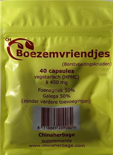 Boezemvriendjes (Fenegriek, Galega) - 40 caps vegatarisch à 450 mg - Borstvoedingskruiden