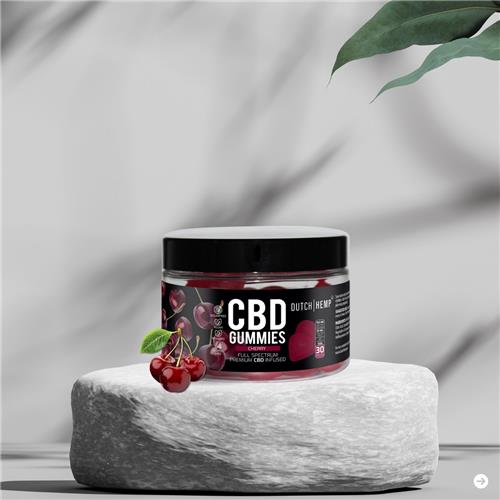 Dutch Hemp CBD-gummies - Vegan - Sugarfree - full spectrum - 25 mg - cherry