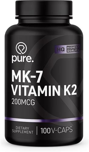 Pure. Vitamine K2 MK-7 - 100 vegan capsules - 200mcg - vitamine K