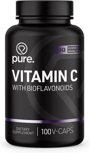 Pure. Vitamine C met bioflavonoïden - 100 V-Caps - 1000mg - ascorbinezuur - capsules