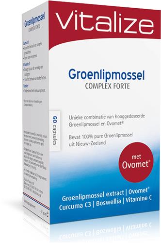 Groenlipmossel Complex Forte 60 capsules - Voor soepele gewrichten en sterke botten - Draagt bij aan de vorming van collageen - Vitalize
