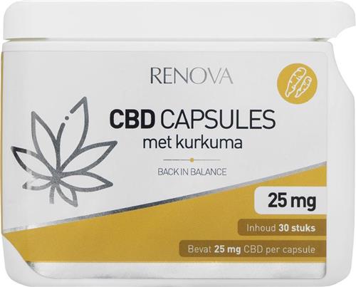 Renova CBD capsules 15% met kurkuma - 25mg CBD + 10 mg kurkuma - cannabidiol - hennep