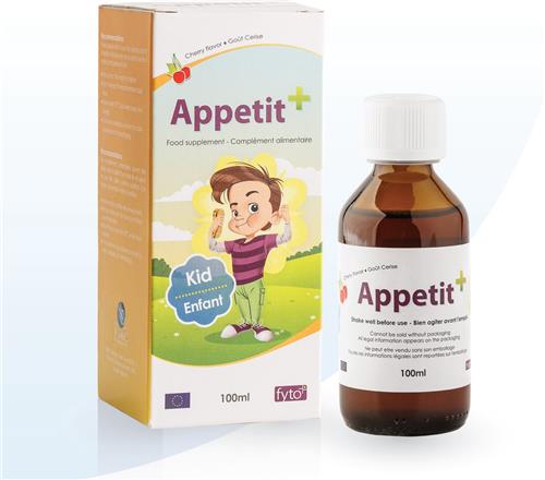 Appetit+ Fyto : Kersensiroop voor Kinderen & Volwassenen, Natuurlijke Eetlustopwekker, 100 ml