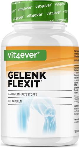 Gewricht Flexit - 180 capsules - Premium: Hooggedoseerd met glucosamine + MSM + wierookextract (85% boswelliazuur) + chondroïtine + kurkuma-extract (95% curcumine) + quercetine + L-methionine + bromelaïne + vitamine C | Vit4ever