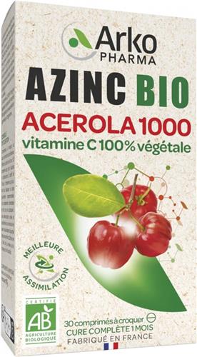 Arkopharma Azinc Acerola 1000 Organic 30 Kauwtabletten