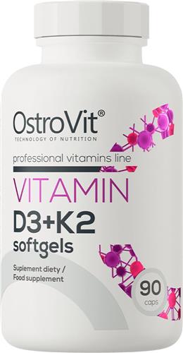 Vitaminen - Vitamin D3 + K2 MK-7 - 90 Softgels - OstroVit - Vitaminen D3 en K2 - Supplementen