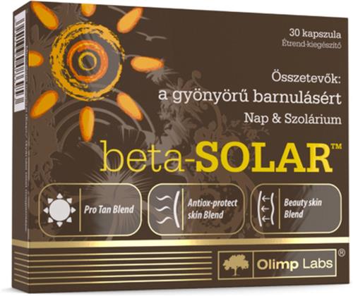 Beta-Solar 30 caps bruiningscapsules met 15 mg bètacaroteen en lycopine en met huidbeschermende ingrediënten HU/NL-label
