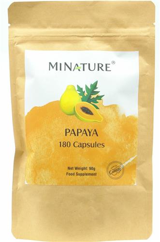 Papaya Capsules 180 stuks - 450mg Poeder van Carica Papaja Bladeren per Vega Capsule - 100% Plantaardig