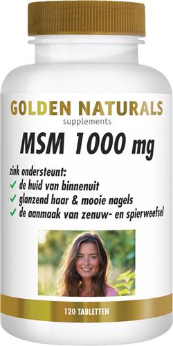Golden Naturals MSM 1000mg (120 veganistische tabletten)