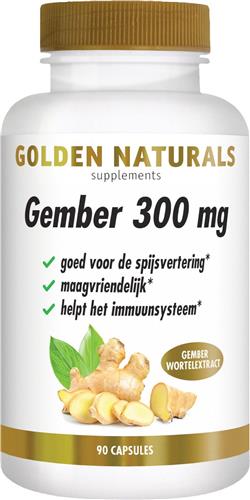 Golden Naturals Gember 300mg (90 veganistische capsules)