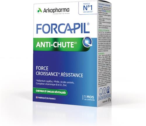 Arkopharma - Forcapil Tegen Haaruitval Om Haaruitval Tegen te gaan en de Groei en Weerstand Terug te Vinden – 30 Tabletten 1 Maand