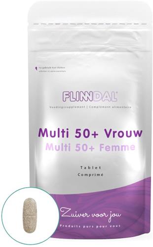 Flinndal Multi 50+ Tabletten - Multivitamine Voor Behoud van Vitaliteit - Voor Vrouwen van 50 tot 70 Jaar - 90 Tabletten