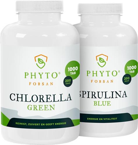 Chlorella Green + Spirulina Blue duoset