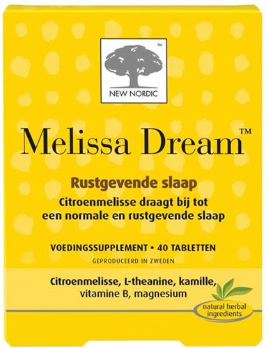 New Nordic Melissa Dream – Rustgevende slaap – Vegan voedingssupplement met citroenmelisse – 40 tabletten
