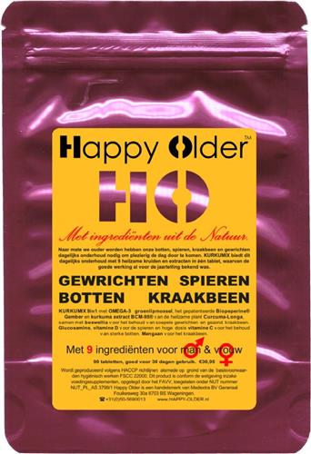 9 Natuurlijke ingrediënten: curcumine BCM-95, uit kurkuma longa, Omega-3 groenlipmossel, gember, boswellia serata, glucosamine, mangaan, vitamine D3, Vitamine C.