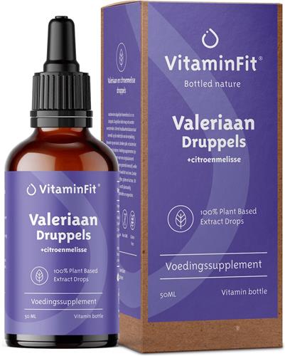 VitaminFit Valeriaan & Citroenmelisse Druppels - 50 ML - 100% Natuurlijk & Plantaardig - Rust & Ontspanning