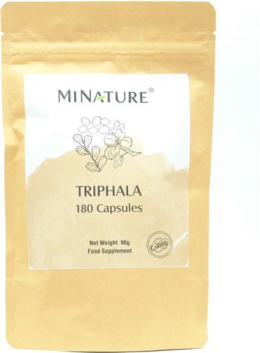 Triphala Capsules 180 stuks - 450mg Triphala Poeder per Vega Capsule met Amla, Bibhitaki en Haritaki - 100% Plantaardig